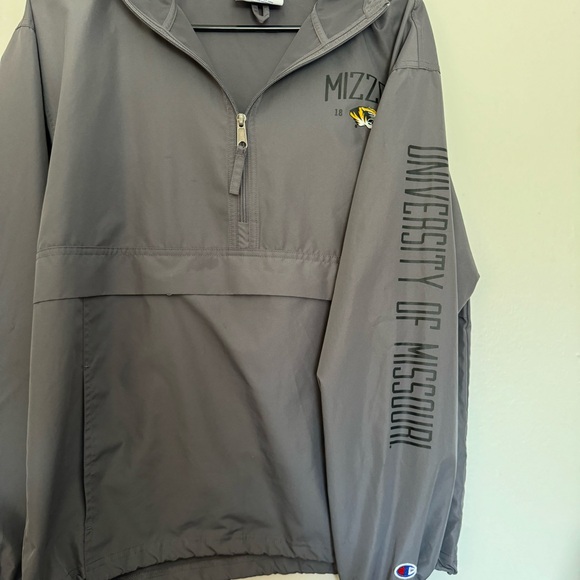 University of Missouri Gray Rain Jacket Windbreaker Pullover Half Zip - Picture 5 of 5